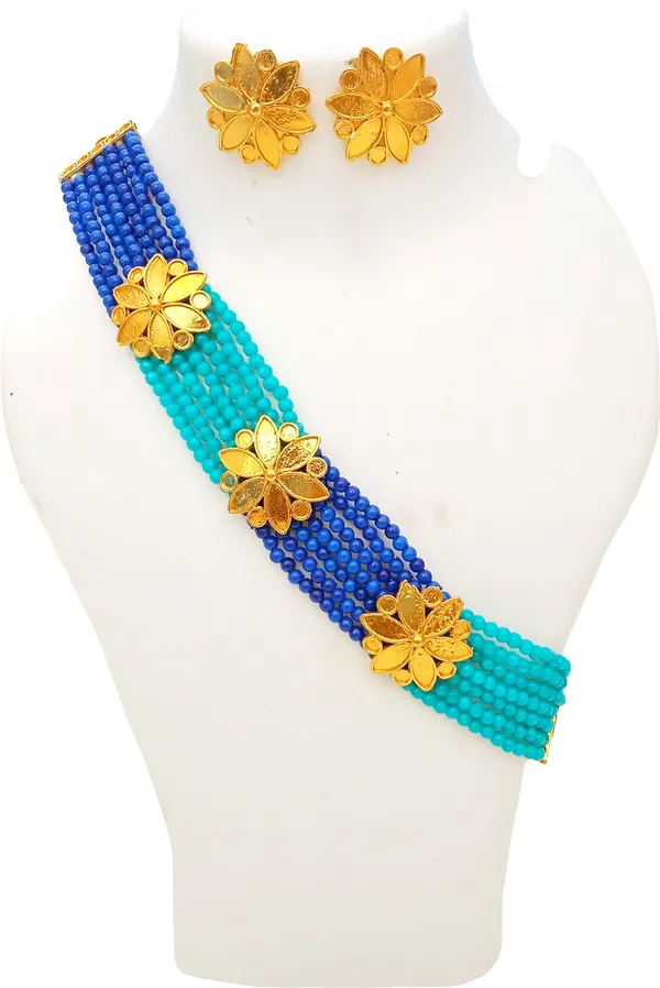 Assamese_Traditional_Gold_Plated_Blue_Colour_Golpota_Necklace_Set_For_Women_&_Girl